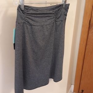 Striped knee length skirt